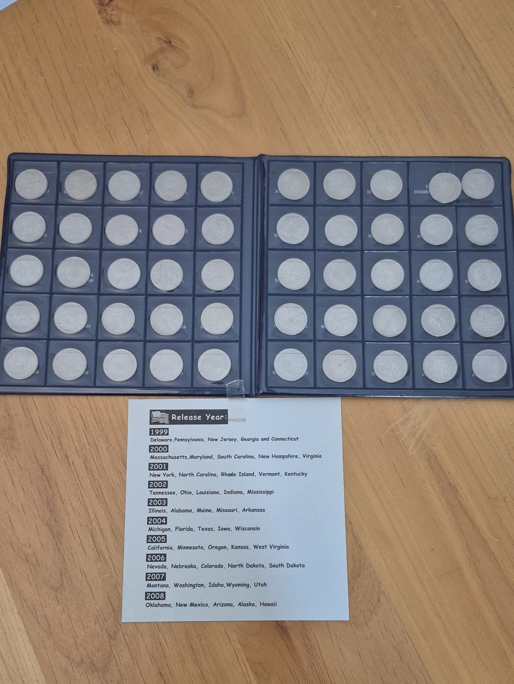 Coin Collection Album - Navy Blue 50-Slot Home Games Organizer
